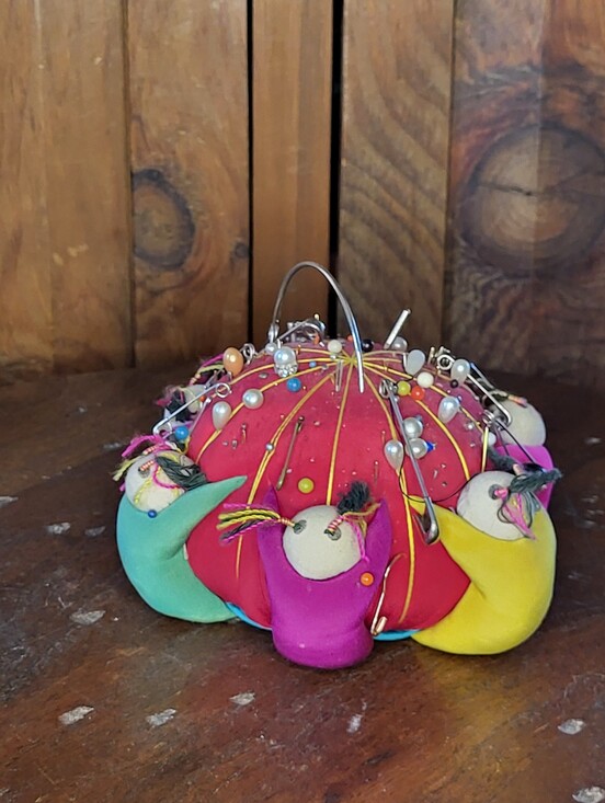 Other - Colorful Bird Pin Cushion with Assorted Pins